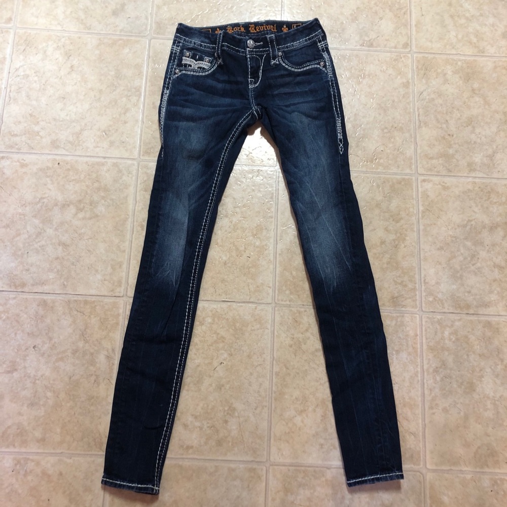 Rock Revival Celinda Dark Wash Skinny Jeans - Picture 2 of 6